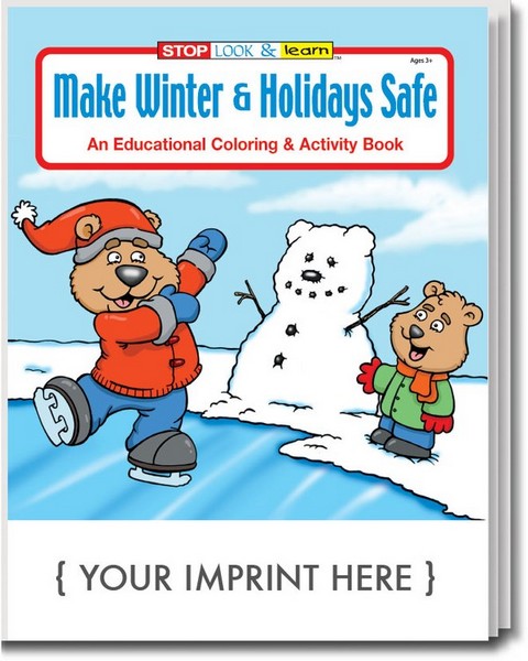 CS0510 Make Winter & HOLIDAYs Safe Coloring and Activity Book with Cus